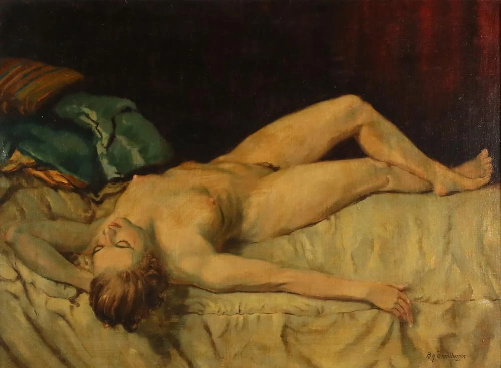 1882-Wenzel Hermann Wendlberger - Nudo disteso